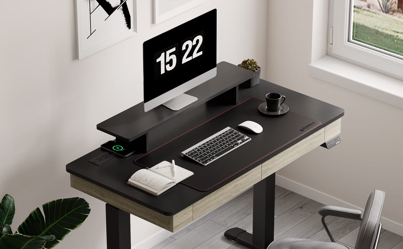 47 inch height adjustable home office desk grey computer setup