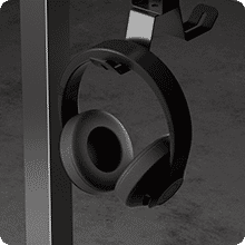GTG-L60 dual headphone hook with gaming headphones